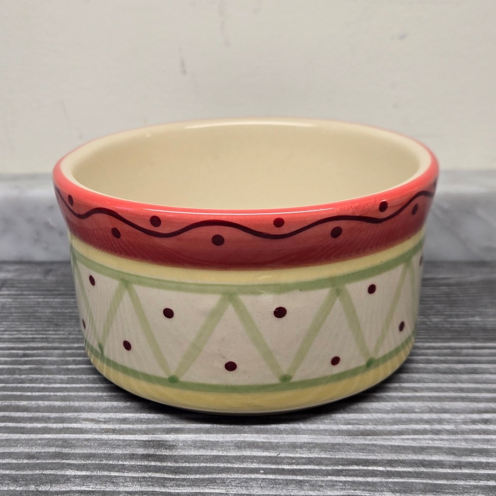 VTG Pfaltzgraff Secrets of Pistoulet‎ Jana Kolpen Ceramic Bowl, Red Green, 2002